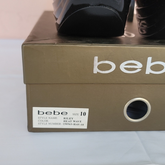 NEW Bebe Riley Platform Heels Heatwave Red - Picture 11 of 11